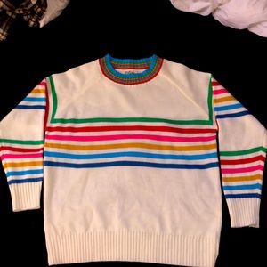 Oversized White/ Rainbow Sweater